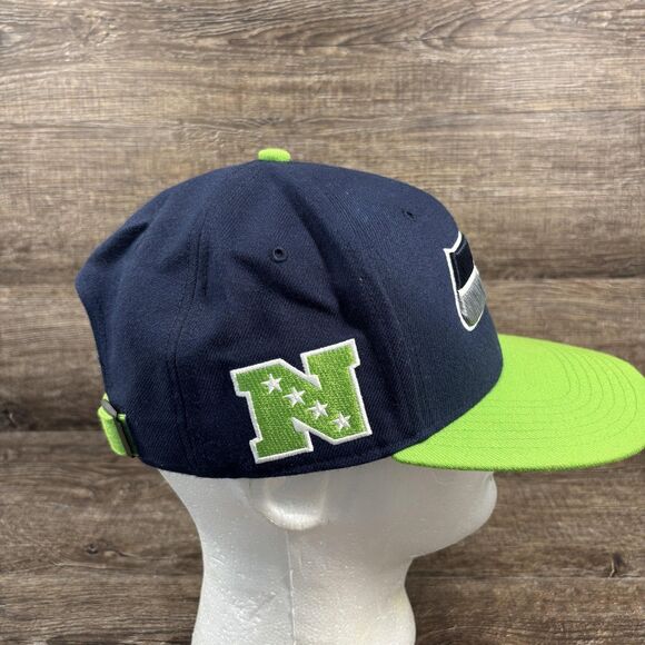 Seattle Seahawks Hat Cap Strap Back Navy Green NFL Football Mens NFC 47 Brand - Picture 4 of 7